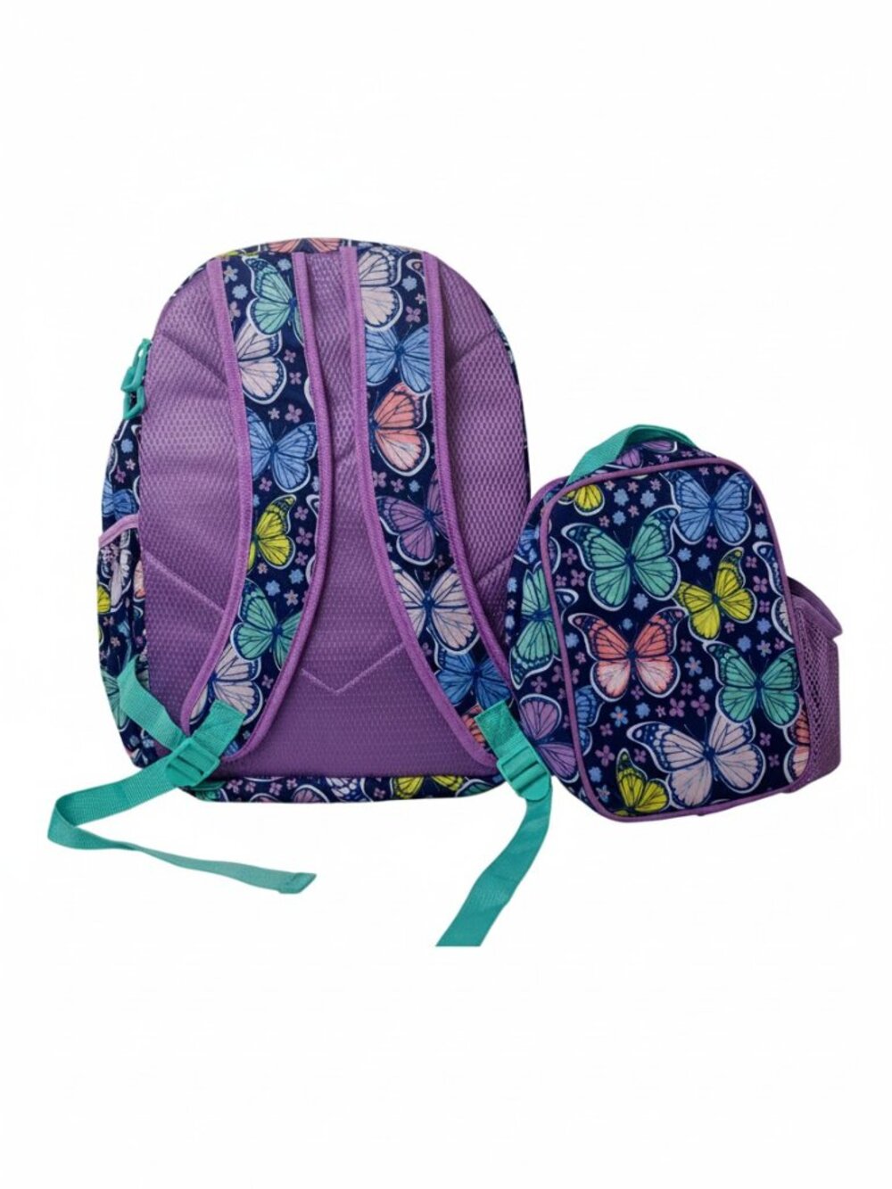 Member’s Mark Butterfly Backpack Lunch Bag Set NWOT Kids Y2K Colorful School - Picture 2 of 15